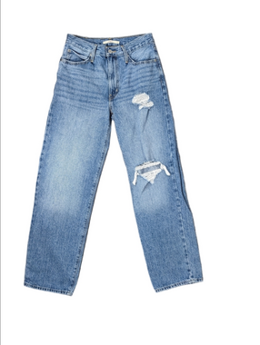Levi's Women's Jeans Baggy 94 Size 27 Medium blue Distressed